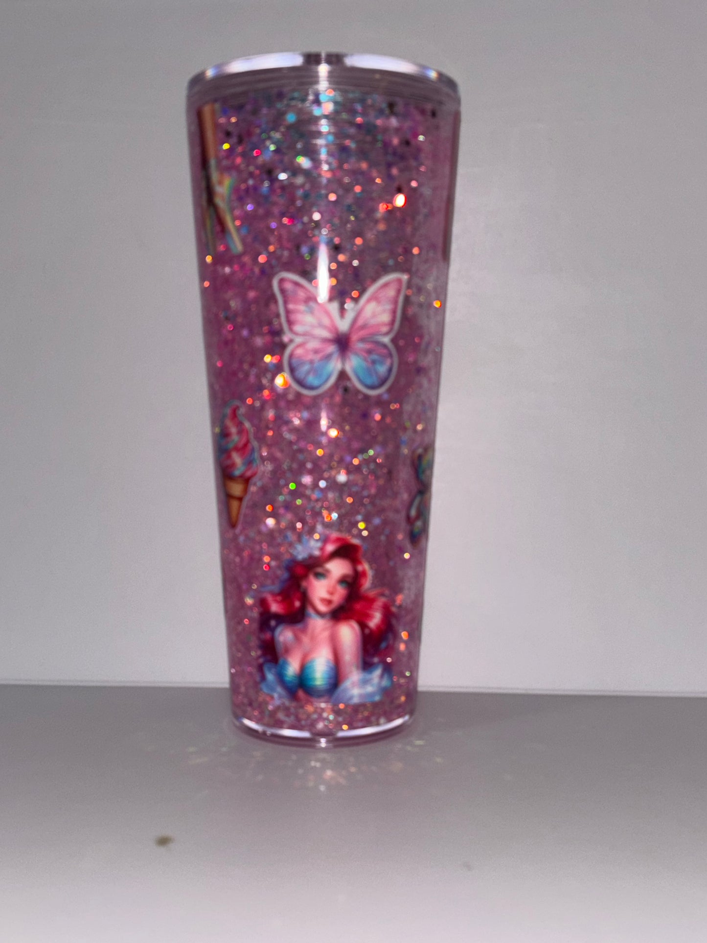 24oz Baddie Glam Snowglobe Tumbler | Ready to Ship Glitter Cup