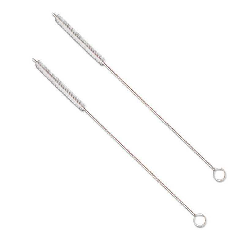 2Pcs Straw Cleaner Brush Stainless Steel