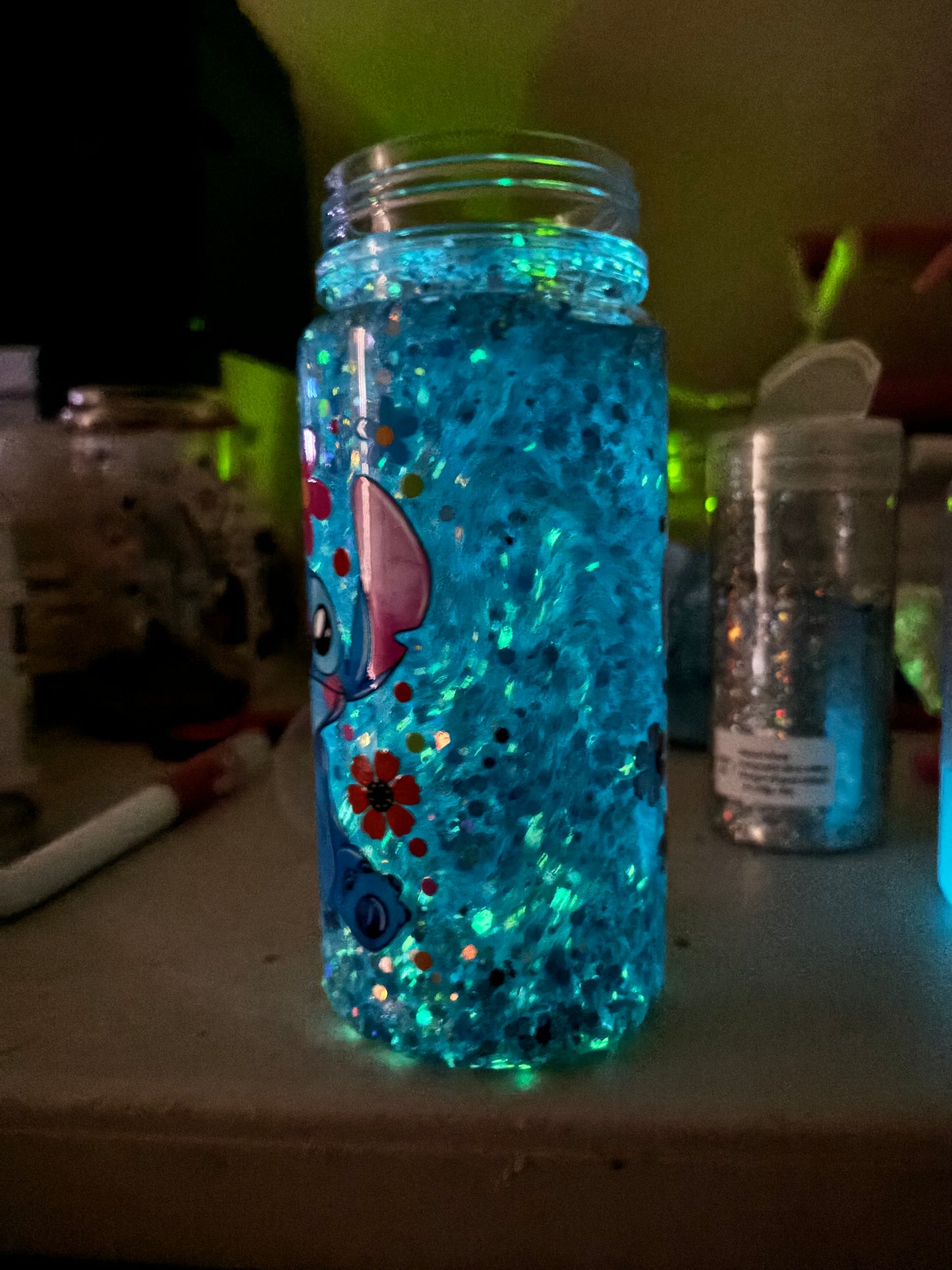 STITCH GLOW IN DARK WATER BOTTLE