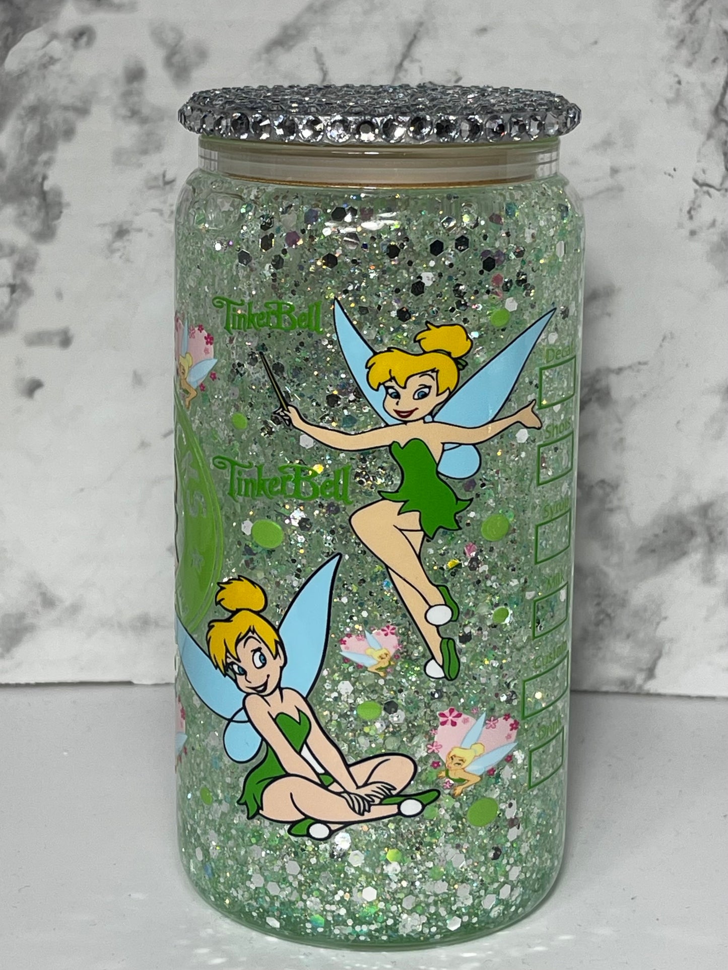 Tinkerbell Starbucks Glitter SnowGlobe Tumbler