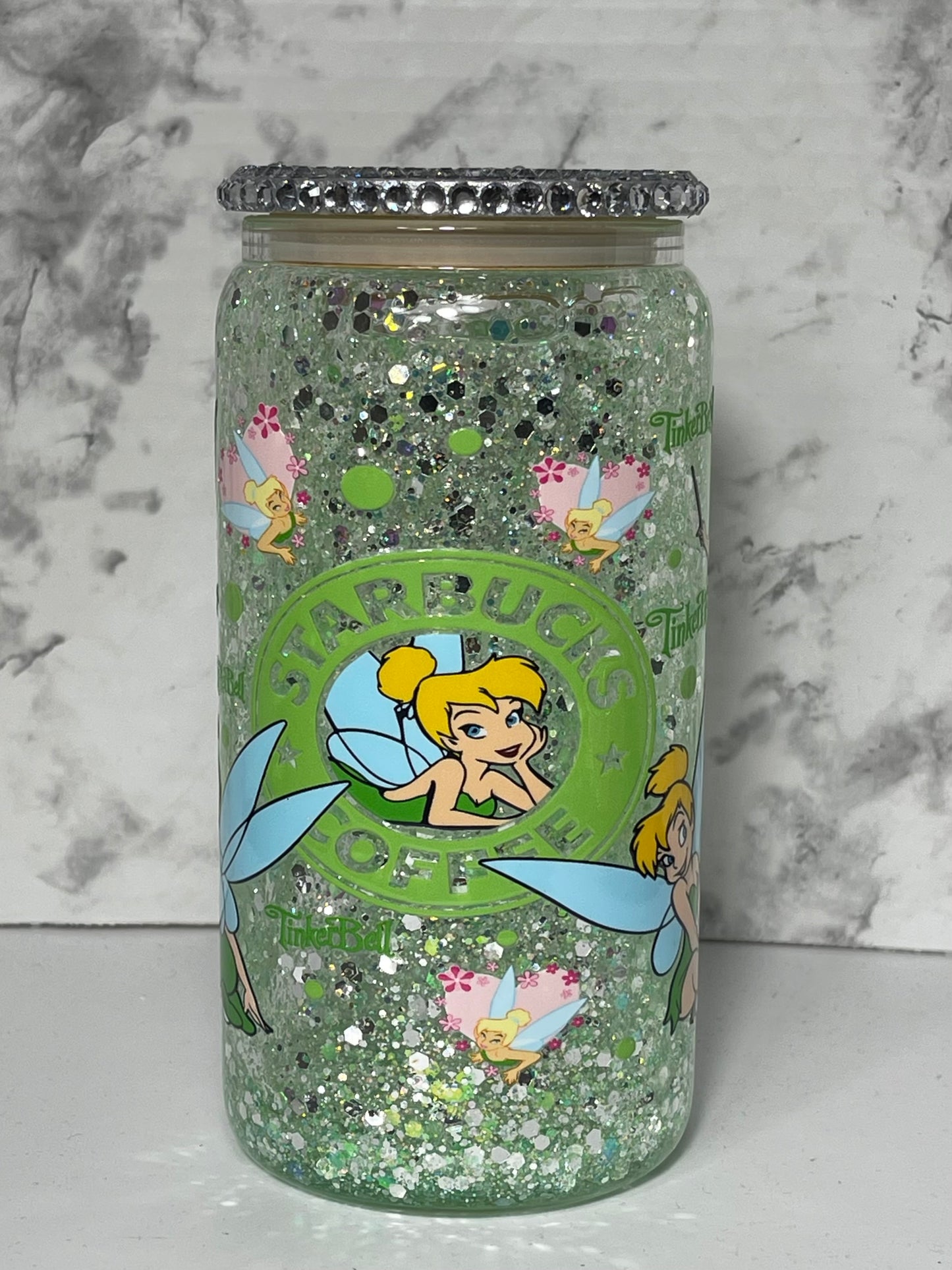 Tinkerbell Starbucks Glitter SnowGlobe Tumbler