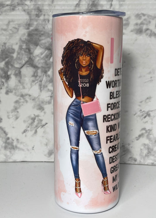 I Am Customized 20oz Skinny Tumbler