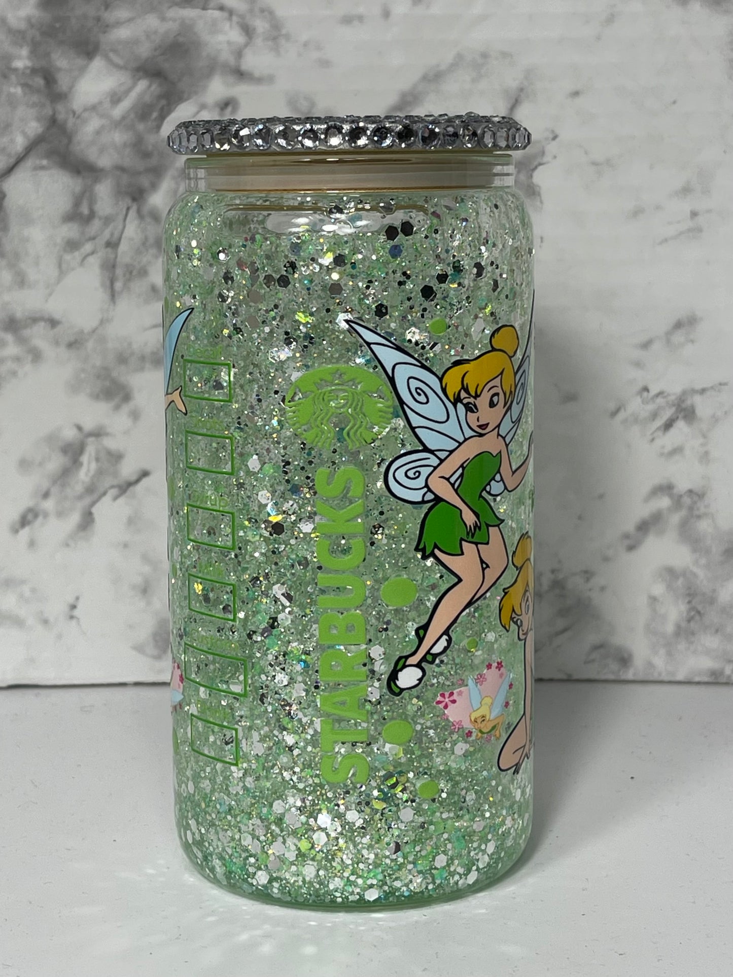 Tinkerbell Starbucks Glitter SnowGlobe Tumbler