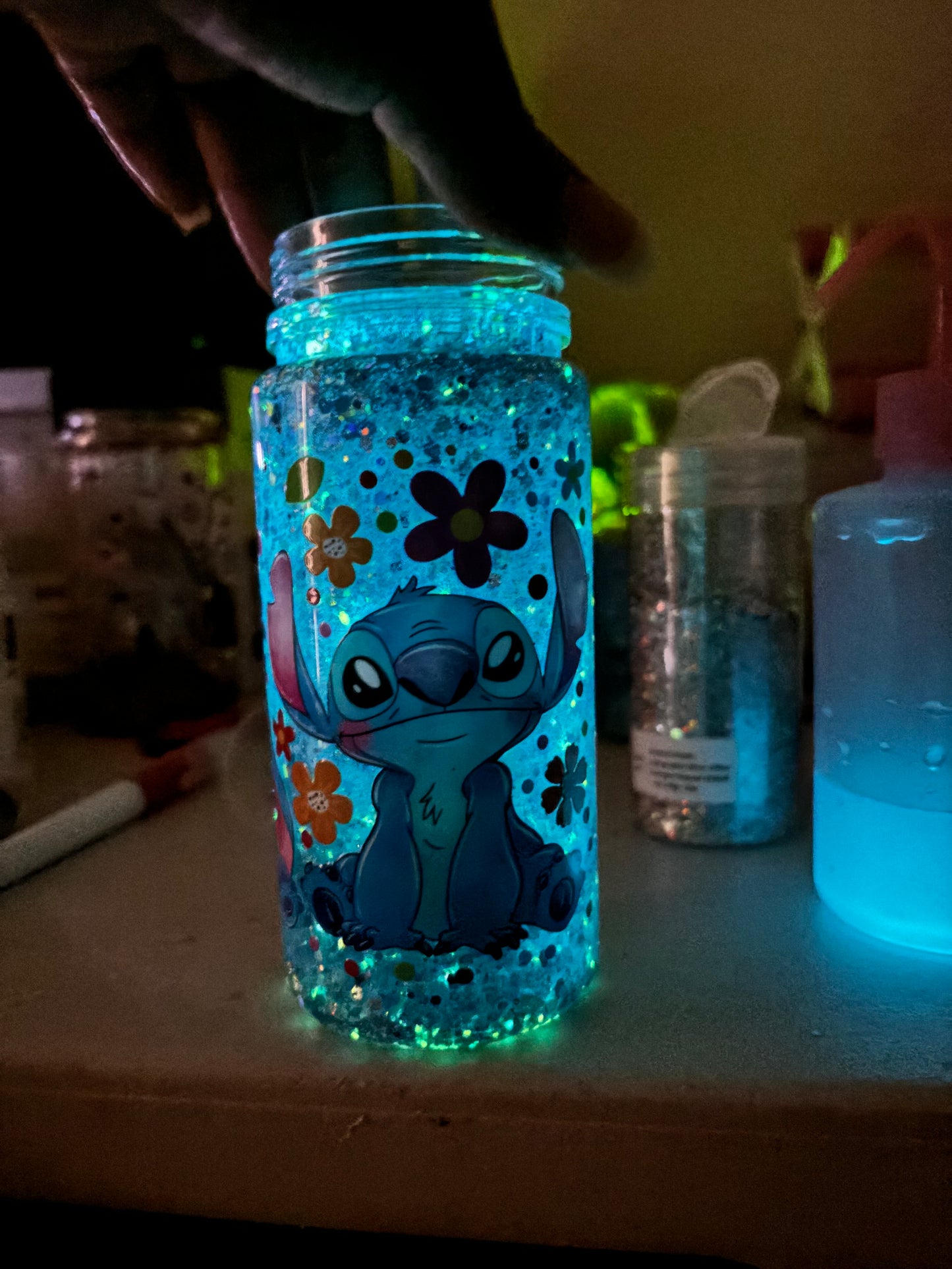 STITCH GLOW IN DARK WATER BOTTLE