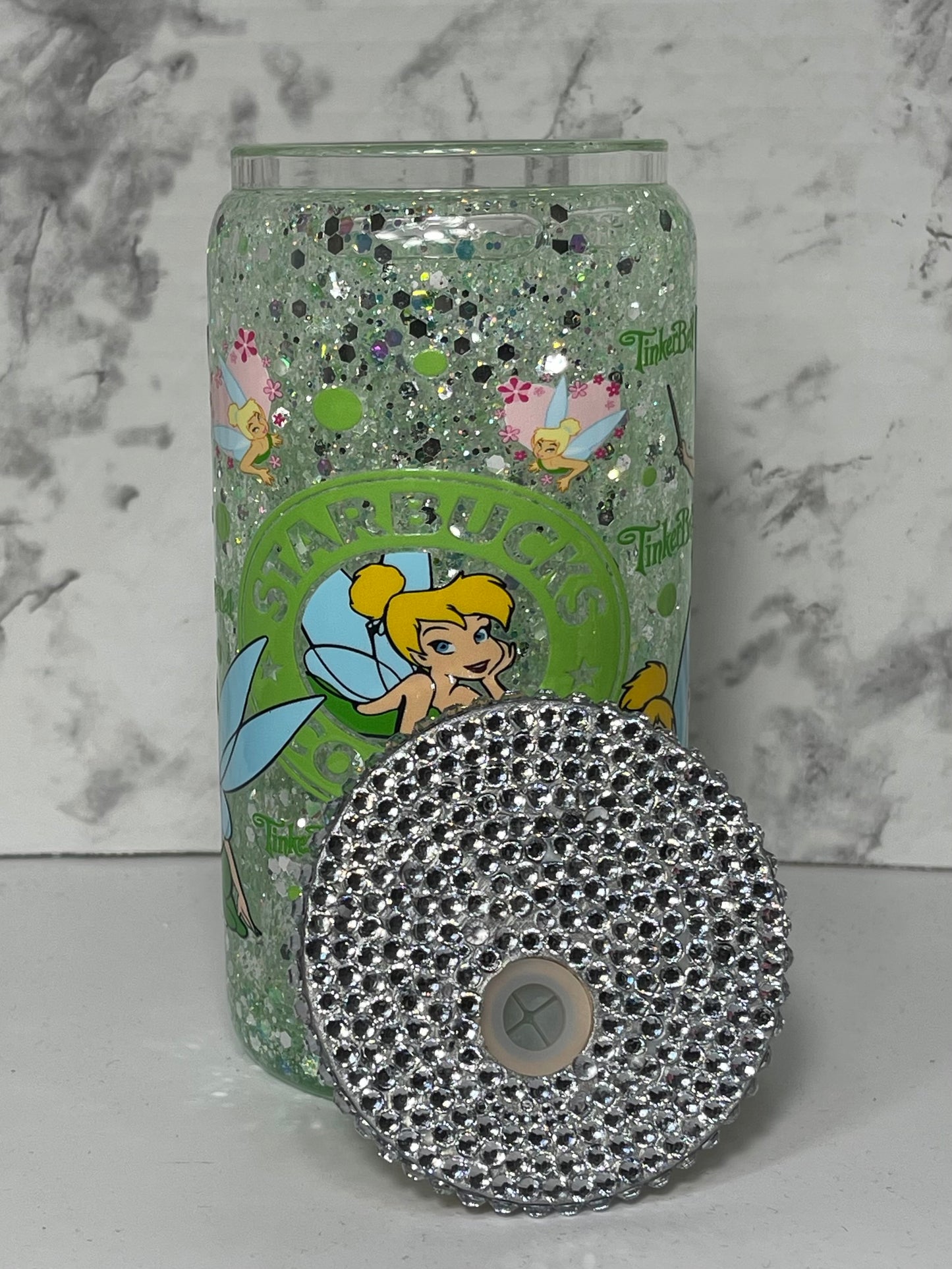 Tinkerbell Starbucks Glitter SnowGlobe Tumbler