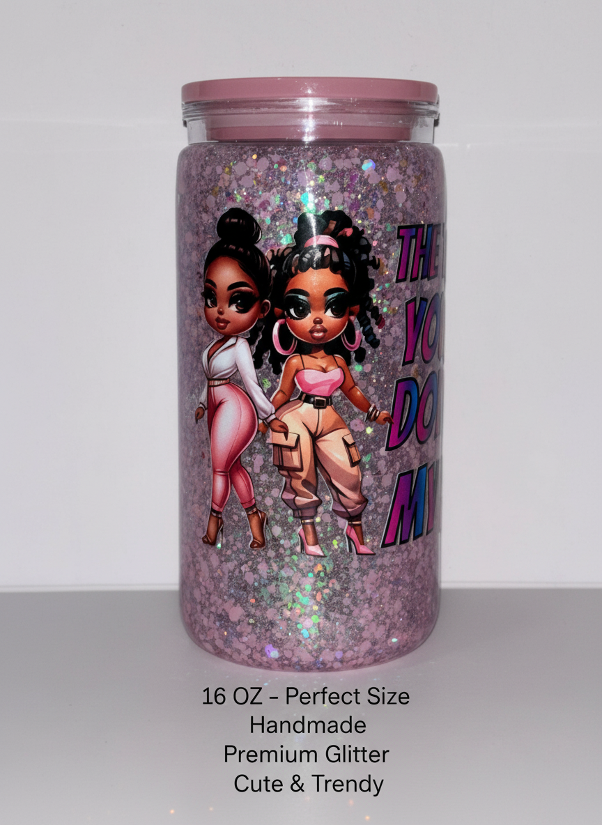 16oz Baddie Besties Snowglobe Tumbler | Ready to Ship Glitter Cup