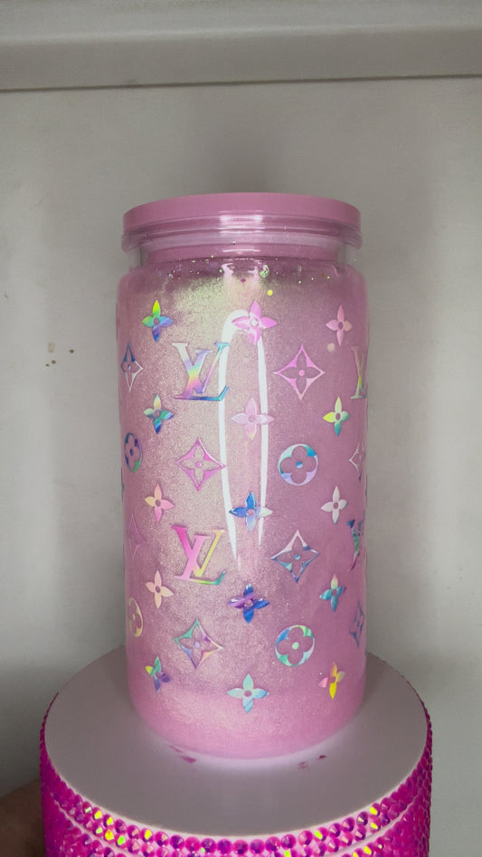 Pink LV 16oz Mica Cup